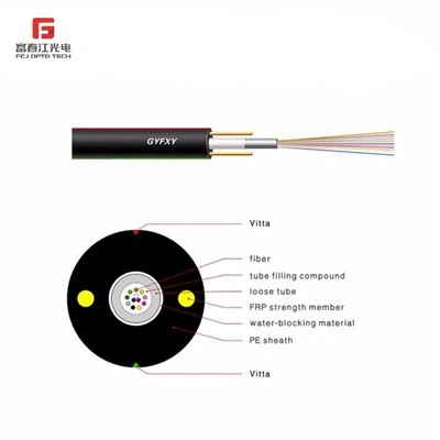 Cable de fibra óptica de núcleo GYFXY 24 48
